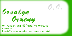 orsolya ormeny business card